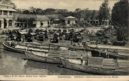 Ak Soerabaya Surabaya Java Indonesien, Kalimaas-Telefonbüro-Groote Boom