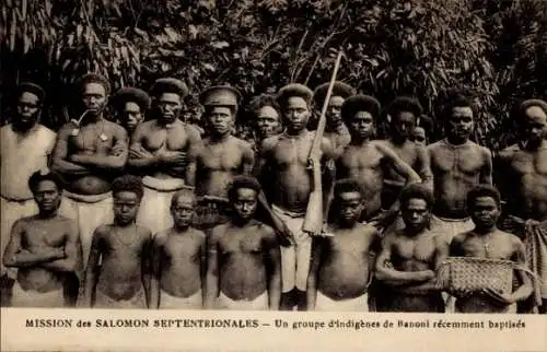 Ak Salomon Inseln Ozeanien, Mission des Salomon Septentrionales, indigènes de Banoni baptisés