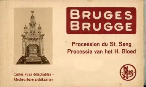 16 alte Ak Bruges Brügge Flandern Westflandern, im passenden Heft, diverse Ansichten