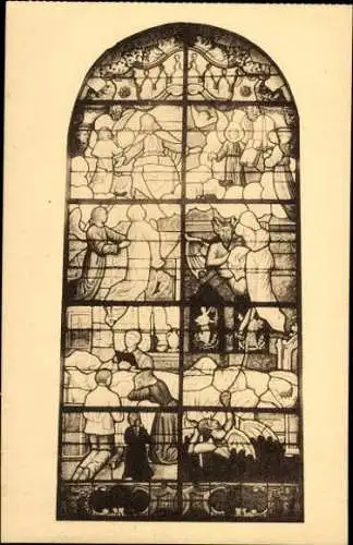13 alte Ak Strythem, Die Kirchenfenster, verschiedene Ansichten