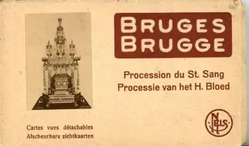 24 Ak Bruges Brügge Flandern Westflandern, Prozession von Saint Sang, im passenden Heft