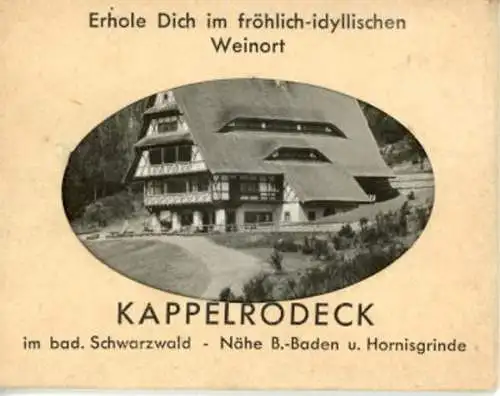 10 alte Fotos Kappelrodeck im Schwarzwald, im passenden Heft, diverse Ansichten