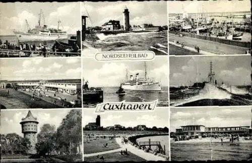 13 alte Ak Nordseebad Cuxhaven, diverse Ansichten