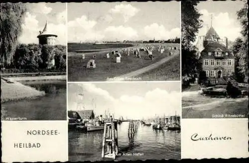 13 alte Ak Nordseebad Cuxhaven, diverse Ansichten