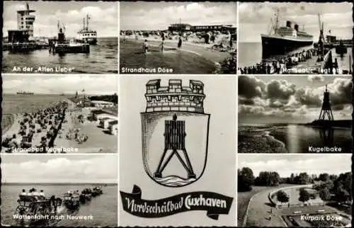 12 alte Ak Nordseebad Cuxhaven, diverse Ansichten