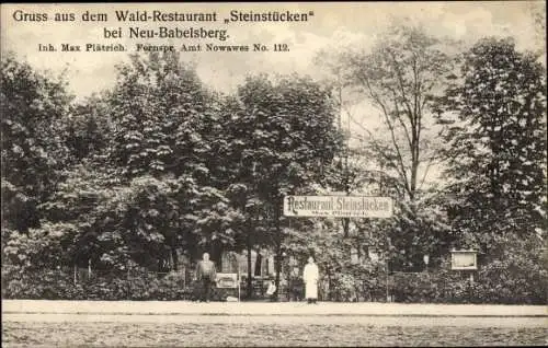 Ak Berlin Zehlendorf Wannsee Steinstücken bei Neubabelsberg, Waldrestaurant