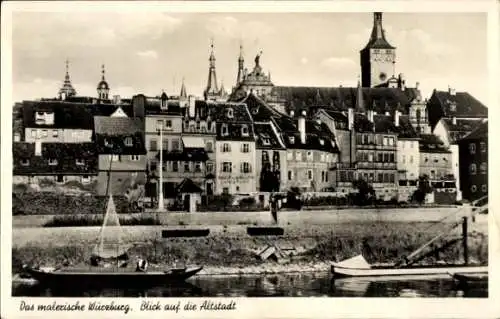 Ak Würzburg am Main Unterfranken, Altstadt, Boote
