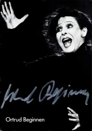 Autogrammkarte Schauspielerin Ortrud Beginnen, Portrait, Autogramm
