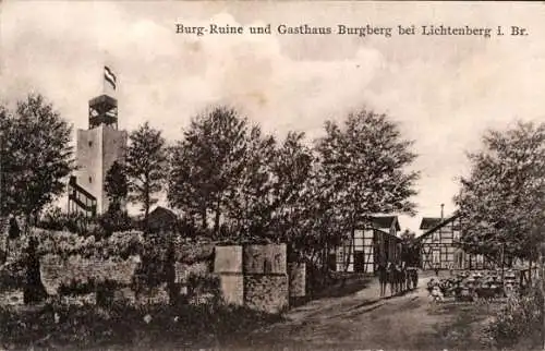 Ak Lichtenberg Salzgitter in Niedersachsen, Burgruine, Gasthaus Burgberg