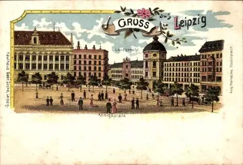 Litho Leipzig in Sachsen, Landgericht, Königsplatz