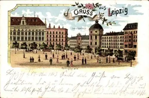 Litho Leipzig in Sachsen, Landgericht, Königsplatz