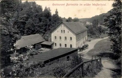 Ak Barthmühle Pöhl im Vogtland, Restaurant Bartmühle im wilden Weißeritztal