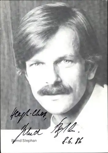 Ak Schauspieler Bernd Stephan, Portrait, Autogramm