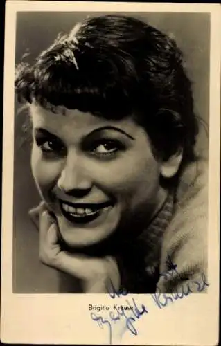 Ak Schauspielerin Brigitte Krause, Portrait, Autogramm