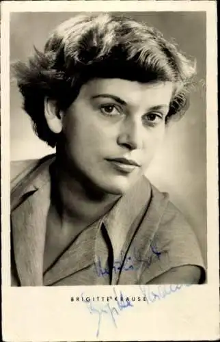 Ak Schauspielerin Brigitte Krause, Portrait, Autogramm