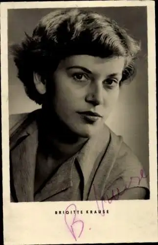 Ak Schauspielerin Brigitte Krause, Portrait, Autogramm