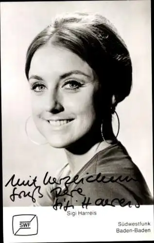 Ak Schauspielerin Sigi Harreis, Portrait, Autogramm