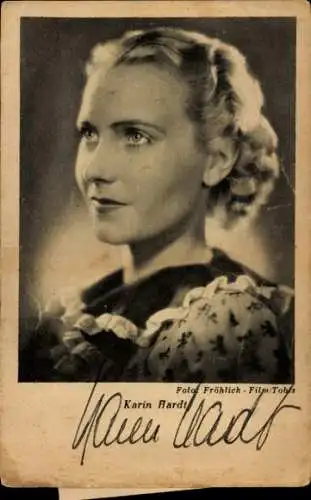 Ak Schauspielerin Karin Hardt, Portrait, Autogramm