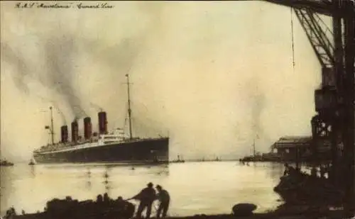 Ak Passagierdampfer RMS Mauretania, Cunard Line