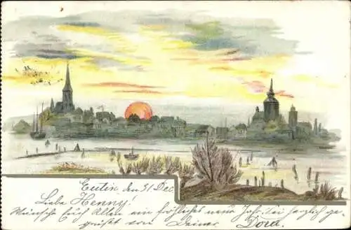 Litho Eutin in Ostholstein, Gesamtansicht, Sonnenaufgang