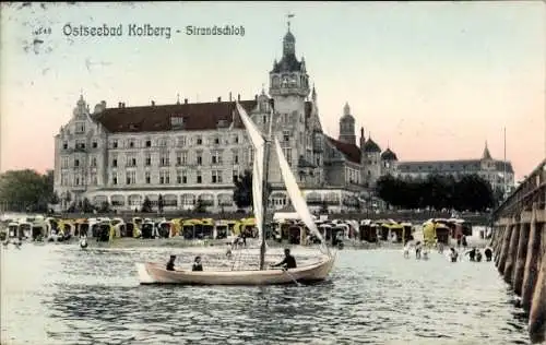 Ak Kołobrzeg Ostseebad Kolberg Pommern, Strandschloss