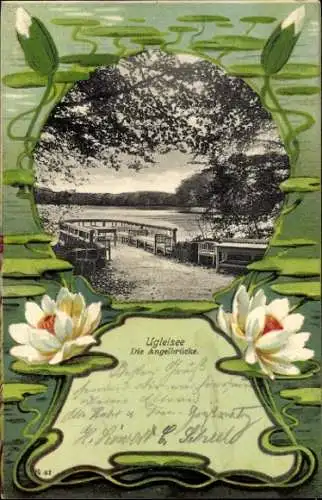 Passepartout Ak Eutin in Ostholstein, Ukleisee, Uglei See, Angelbrücke