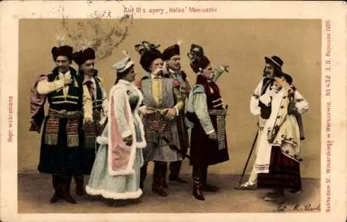 Ak Opernszene, Moniuszko, Halka, Polnische Tracht