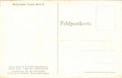 Künstler Ak Wolhynische Typen, Ukraine, Alter Mann, Gehstock