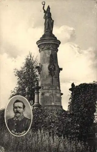 Ak Hradec Králové Königgrätz Stadt, Denkmal, Offizier August von der Groeben