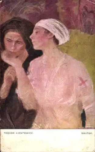 Künstler Ak Axentowicz, T., Smutek, Czerwony Krzyz