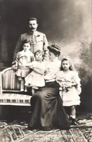 Ak Erzherzog Franz Ferdinand, Sophie von Hohenberg und Kinder
