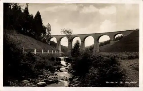 Ak Wisła Weichsel Schlesien, Wasserfall, Labajowtal