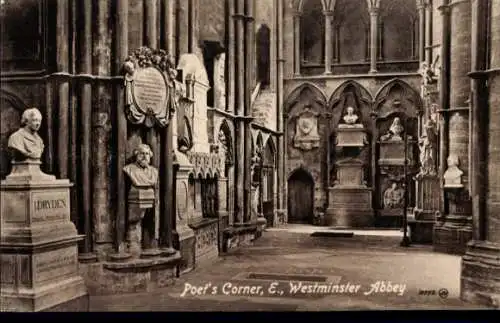 Ak Westminster London City, Westminster Abbey, Poet's Corner