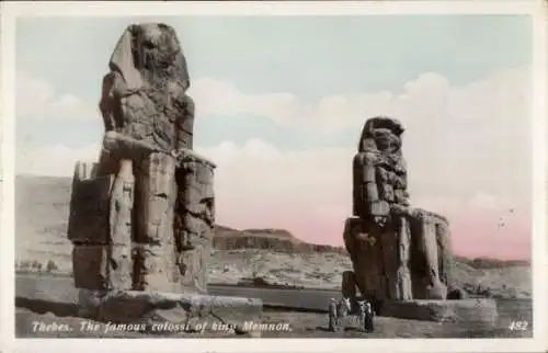 Ak Theben Ägypten, Die Kolosse von König Memnon