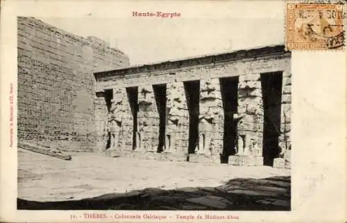 Ak Theben Ägypten, Tempel von Medinet Abou