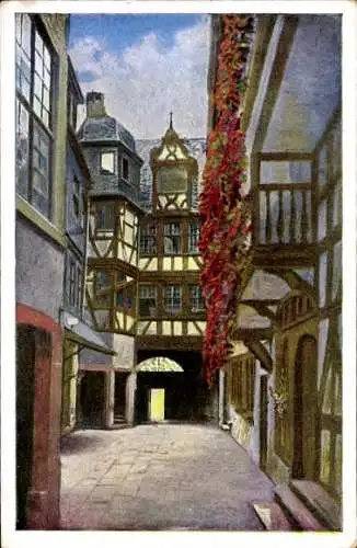 Künstler Ak Liebig, Frankfurt am Main, Römer, Höfchen im Hause Wannebach