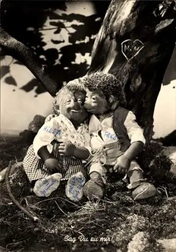 Ak Mecki der Igel, Sag Du zu mir, Liebeschnitzerei