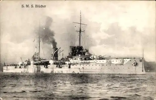 Ak Deutsches Kriegsschiff, SMS Blücher, Panzerkreuzer