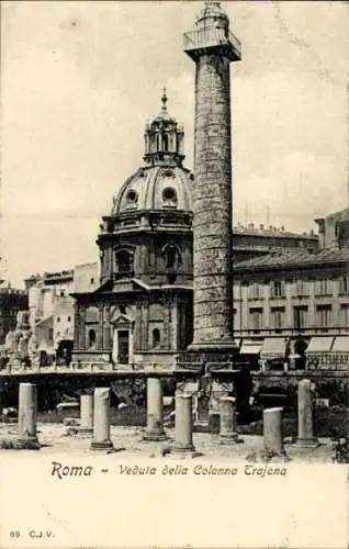 Ak Roma Rom Lazio, Veduta della Colonna Trajana