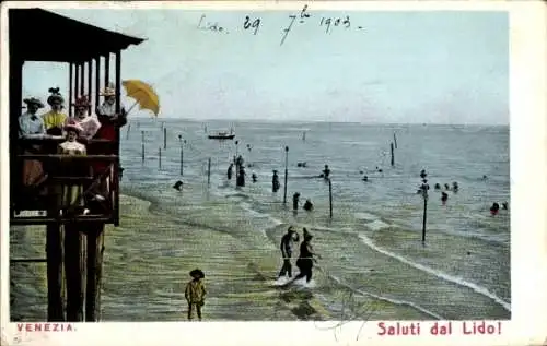 Ak Lido di Venezia Veneto, Strand