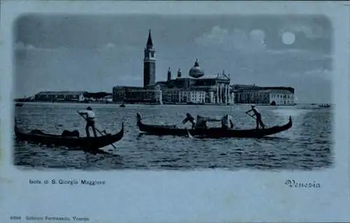 Mondschein Ak Venezia Venedig Veneto, Isola di S. Giorgio Maggiore