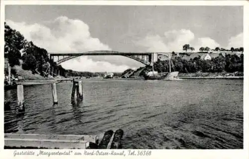 Ak Kiel in Schleswig Holstein, Levensauer Hochbrücke, Schiff