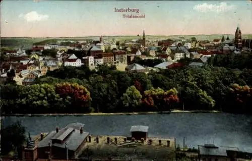 Ak Tschernjachowsk Insterburg Ostpreußen, Totalansicht der Ortschaft