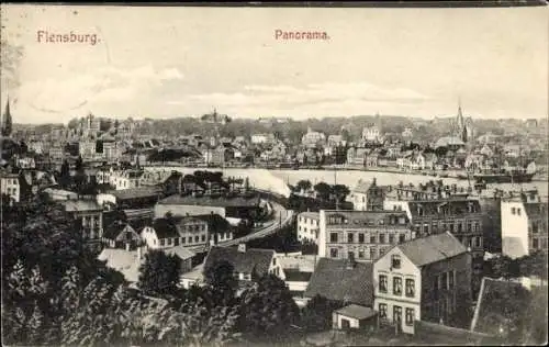 Ak Flensburg in Schleswig Holstein, Panorama