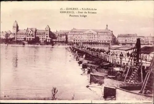 Ak Koblenz am Rhein, Schiffsbrücke