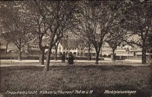 Ak Freudenstadt im Nordschwarzwald, Marktplatzanlagen