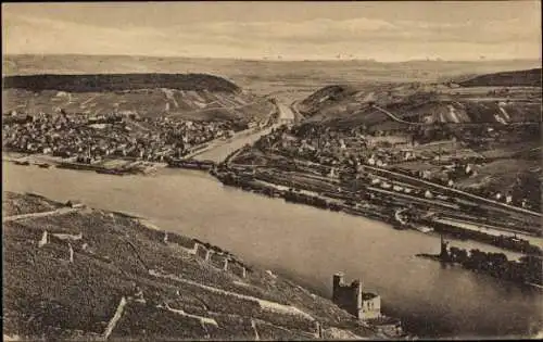 Ak Bingen am Rhein, Totalansicht, Bingerbrück, Blick von der Rossel