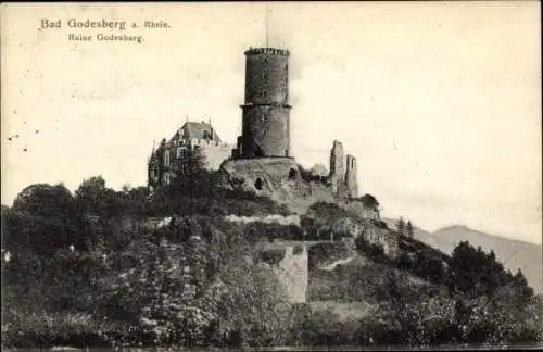 Ak Bad Godesberg Bonn am Rhein, Ruine Godesburg