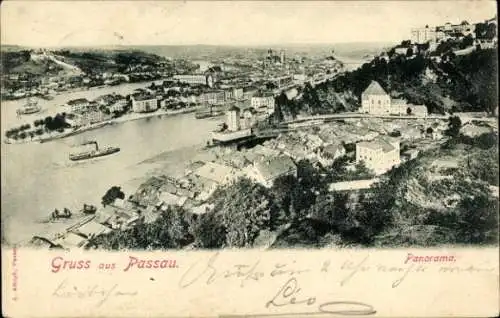 Ak Passau in Niederbayern, Panorama