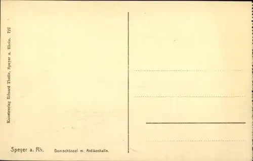 Ak Speyer am Rhein, Domschüssel, Antikenhalle